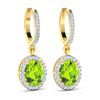 Image 3 : 14KT Yellow Gold 2.1ctw Peridot Topaz and Diamond Earrings