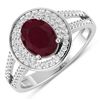 Image 1 : 14KT White Gold 1.5ctw Ruby and Diamond Ring