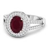Image 2 : 14KT White Gold 1.5ctw Ruby and Diamond Ring
