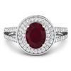 Image 3 : 14KT White Gold 1.5ctw Ruby and Diamond Ring