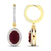 Image 4 : 14KT Yellow Gold 3ctw Ruby and Diamond Earrings