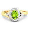 Image 3 : 14KT Yellow Gold 0.63ctw Peridot and Diamond Ring