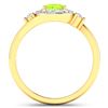 Image 4 : 14KT Yellow Gold 0.63ctw Peridot and Diamond Ring