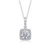 Image 1 : Sterling Silver 2ct Moissanite Pendant with Chain