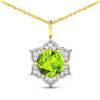 Image 1 : 14KT Yellow Gold 1.85ctw Peridot and Diamond Pendant