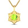 Image 2 : 14KT Yellow Gold 1.85ctw Peridot and Diamond Pendant
