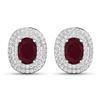 Image 1 : 14KT White Gold 1.7ctw Ruby and Diamond Earrings