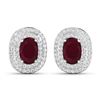 Image 2 : 14KT White Gold 1.7ctw Ruby and Diamond Earrings