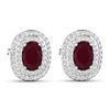 Image 3 : 14KT White Gold 1.7ctw Ruby and Diamond Earrings