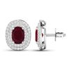 Image 4 : 14KT White Gold 1.7ctw Ruby and Diamond Earrings
