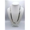 Image 1 : Huge 101.9 Gram Tri-Layered .925 Silver Plated Cuban Link Necklace