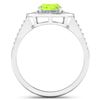 Image 4 : 14KT White Gold 1.05ctw Peridot and Diamond Ring