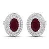 Image 2 : 14KT White Gold 1.12ctw Ruby and Diamond Earrings