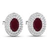 Image 3 : 14KT White Gold 1.12ctw Ruby and Diamond Earrings
