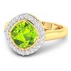 Image 2 : 14KT Yellow Gold 2.02ctw Peridot and Diamond Ring