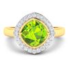 Image 3 : 14KT Yellow Gold 2.02ctw Peridot and Diamond Ring
