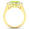 Image 4 : 14KT Yellow Gold 2.02ctw Peridot and Diamond Ring