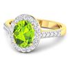 Image 2 : 14KT Yellow Gold 1.6ctw Peridot and Diamond Ring