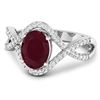 Image 2 : 14KT White Gold 1.5ctw Ruby and Diamond Ring