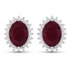 Image 1 : 14KT White Gold 3.00ctw Ruby and Diamond Earrings