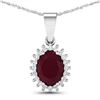 Image 1 : 14KT White Gold 1.5ctw Ruby and Diamond Pendant