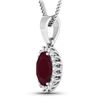 Image 2 : 14KT White Gold 1.5ctw Ruby and Diamond Pendant
