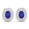 Image 1 : 14KT Yellow Gold 1.24ctw Tanzanite and Diamond Earrings