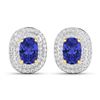 Image 2 : 14KT Yellow Gold 1.24ctw Tanzanite and Diamond Earrings