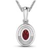 Image 3 : 14KT White Gold 0.85ctw Ruby and Diamond Pendant