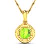 Image 2 : 14KT Yellow Gold 2.02ctw Peridot and Diamond Pendant