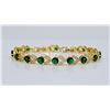 Image 8 : 18 Kt Yellow Gold Plate 4 Piece Simulated Emerald Jewelry Set