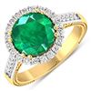 Image 1 : 14KT Yellow Gold 2.75ctw Zambian Emerald and Diamond Ring