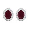 Image 1 : 14KT White Gold 3ctw Ruby and Diamond Earrings