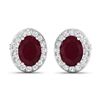 Image 2 : 14KT White Gold 3ctw Ruby and Diamond Earrings
