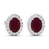 Image 3 : 14KT White Gold 3ctw Ruby and Diamond Earrings