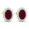 Image 3 : 14KT Yellow Gold 1.7ctw Ruby and Diamond Earrings