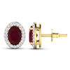 Image 4 : 14KT Yellow Gold 1.7ctw Ruby and Diamond Earrings
