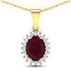 Image 1 : 14KT Yellow Gold 1.5ctw Ruby and Diamond Pendant