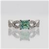 Image 1 : Lab Created Sparkling 2.5 Ct VVS1 Mint Green Moissanite Ring