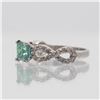 Image 2 : Lab Created Sparkling 2.5 Ct VVS1 Mint Green Moissanite Ring