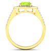 Image 4 : 14KT Yellow Gold 1.05ctw Peridot and Diamond Ring