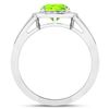 Image 4 : 14KT White Gold 1.6ctw Peridot and Diamond Ring