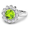 Image 2 : 14KT White Gold 1.85ctw Peridot and Diamond Ring