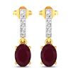 Image 1 : 14KT Yellow Gold 1.7ctw Ruby and Diamond Earrings