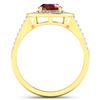 Image 4 : 14KT Yellow Gold 1.5ctw Ruby and Diamond Ring