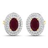 Image 2 : 14KT Yellow Gold 1.12ctw Ruby and Diamond Earrings