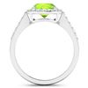 Image 4 : 14KT White Gold 1.6ctw Peridot and Diamond Ring