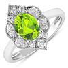 Image 1 : 14KT White Gold 1.05ctw Peridot and Diamond Ring