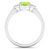 Image 4 : 14KT White Gold 1.05ctw Peridot and Diamond Ring