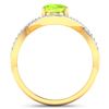 Image 4 : 14KT Yellow Gold 1.05ctw Peridot and Diamond Ring